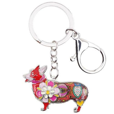 Charm Welsh Corgi Dog Alloy Enamel Key Chain Key Ring for Men & Women - SolaceConnect.com