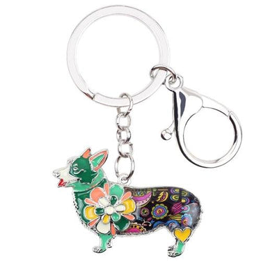 Charm Welsh Corgi Dog Alloy Enamel Key Chain Key Ring for Men & Women  -  GeraldBlack.com