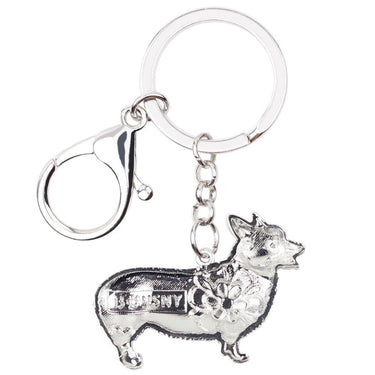 Charm Welsh Corgi Dog Alloy Enamel Key Chain Key Ring for Men & Women  -  GeraldBlack.com