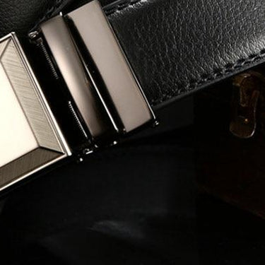 Charming Men Genuine Leather Belts Formal Sliver Automatic Metal Belt for Men Buckle Cowhide Pants - SolaceConnect.com