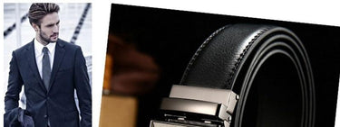 Charming Men Genuine Leather Belts Formal Sliver Automatic Metal Belt for Men Buckle Cowhide Pants - SolaceConnect.com