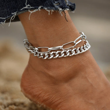Charms Snake Lock Key Heart Metal Rock Chains Anklets for Women  -  GeraldBlack.com