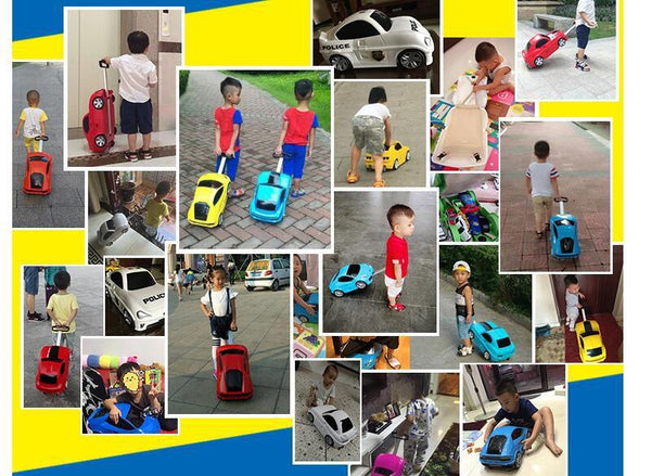 Children Travel Trolley Wheeled Suitcase Kids Rolling Suitcase Car - SolaceConnect.com