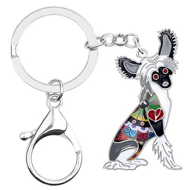 Chinese Crested Dog Animal Alloy Enamel Key Chains Jewelry for Women  -  GeraldBlack.com