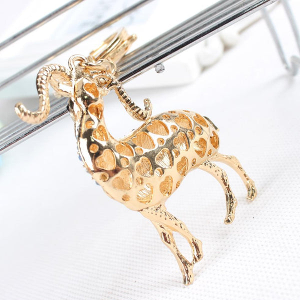 Chinese Zodiac Goat Lovely Crystal Rhinestone Purse Pendant & Key Chain  -  GeraldBlack.com