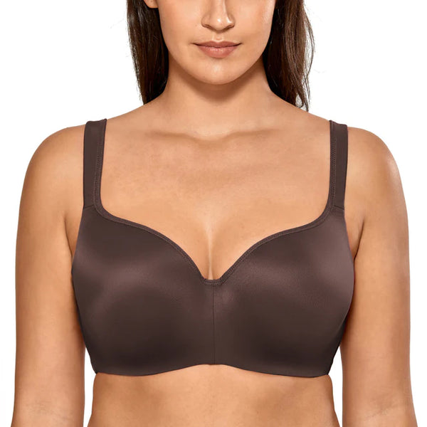 Chocolate Seamless Full-Coverage Underwire Support Brassiere for Women  -  GeraldBlack.com