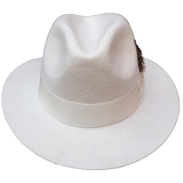 Classic American Style White Men’s Wool Felt Unisex Godfather Fedora Hat  -  GeraldBlack.com