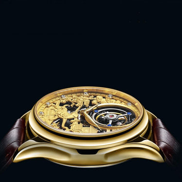 Classic Casual Fashion Real Skeleton Tourbillon Movement Men's Watch - SolaceConnect.com
