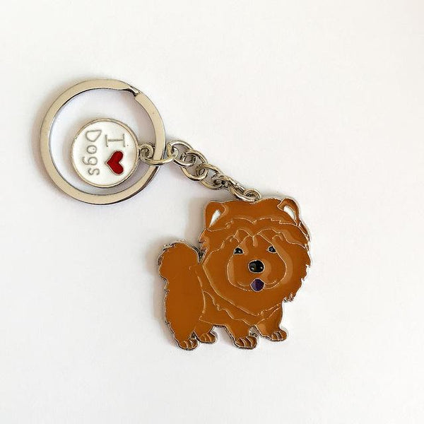 Classic Fashion Accessories for Men Chow Dog Metal Keychain - SolaceConnect.com