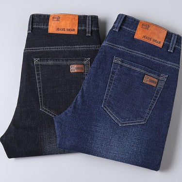Men Fashion Business Classic Style Jean Denim Pants Trouser Straight Elastic Cotton Jeans - SolaceConnect.com