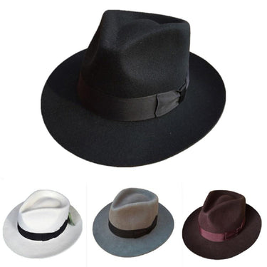 Classic Godfather Gangster Men's Hat Gentleman Wool Fedora in Many Colors  -  GeraldBlack.com