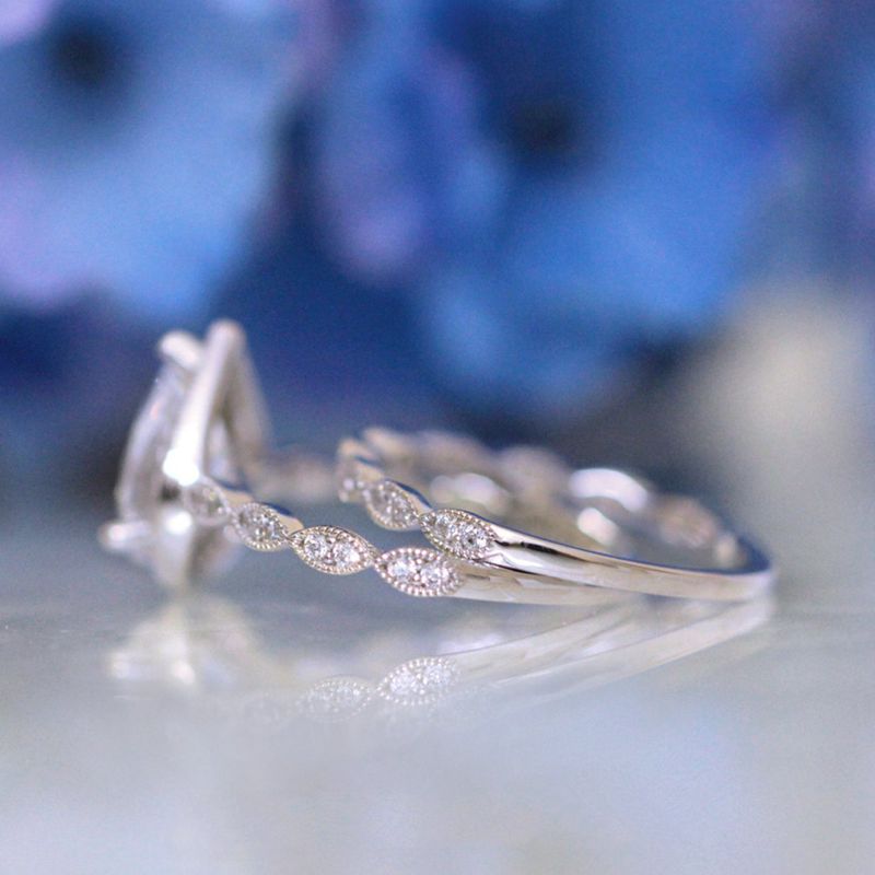 Classic Large Water Drop Crystal CZ Silver Plated Rings Set for Women - SolaceConnect.com
