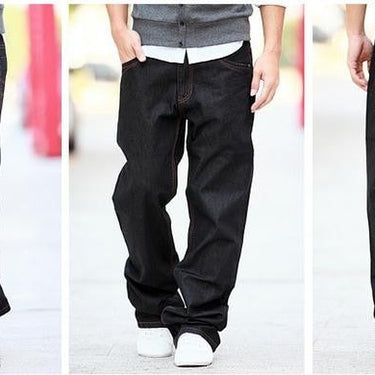 Classic Man Loose Straight Cotton Leisure Jeans Plus Size 29-48 Fashion Pure Denim Long Trousers  -  GeraldBlack.com