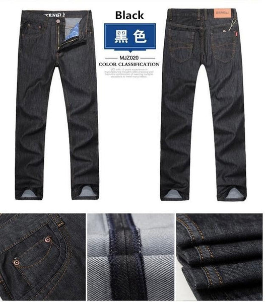 Classic Man Loose Straight Cotton Leisure Jeans Plus Size 29-48 Fashion Pure Denim Long Trousers  -  GeraldBlack.com