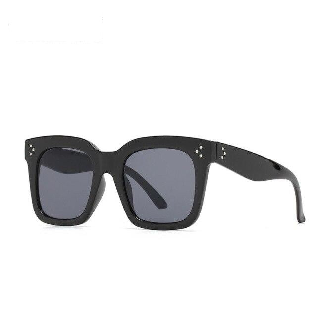 Classic Marble Square Metal Rivet Oversize Sunglasses for Women - SolaceConnect.com