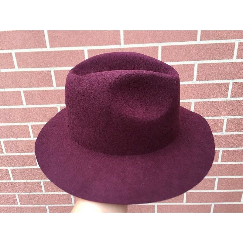 Classic Men's Wool Felt Gangster Mobster Fedora Hat with Wide Brim  -  GeraldBlack.com