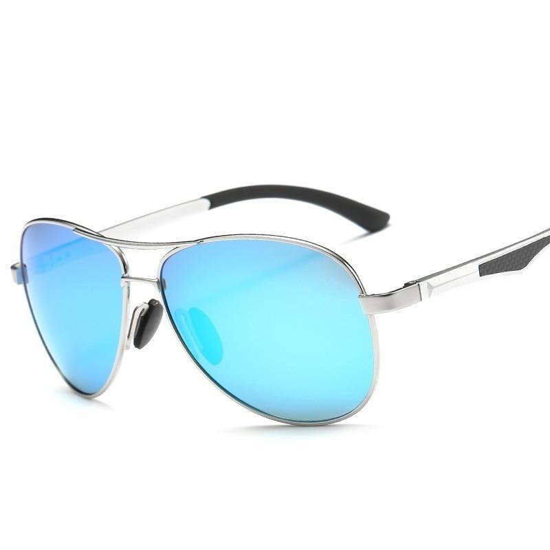 Classic Pilot Men's Aluminum Leg Frame UV400 Polarized Mirror Sunglasses  -  GeraldBlack.com