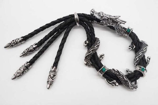 Classic Rope Men's Dragon Leather Adjustable Vintage Bracelets - SolaceConnect.com