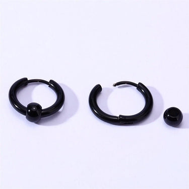 Classic Simple Stainless Steel Circle Bead Hoop Earrings for Unisex - SolaceConnect.com
