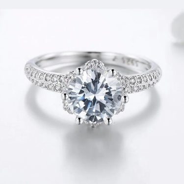 Classic Solid Sterling Silver CZ Ziron Engagement Wedding Ring for Women  -  GeraldBlack.com