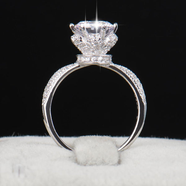 Classic Solid Sterling Silver CZ Ziron Engagement Wedding Ring for Women - SolaceConnect.com