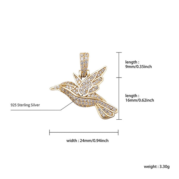 Classic Sterling Silver Zircon Box Chain Bird Pendant Necklace for Women  -  GeraldBlack.com