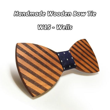Classic Striped Butterfly Wooden Cravats Bowties Neckwear for Men - SolaceConnect.com