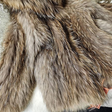 Women's Fur coat Classic style winter natural raccoon fur woven jacket ladies knitted real fur - SolaceConnect.com
