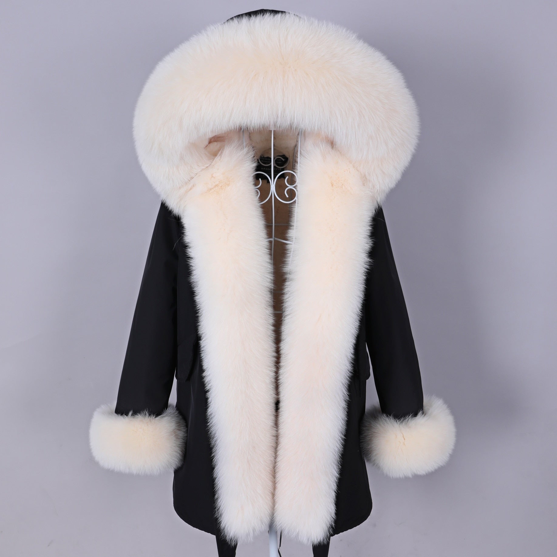 Color 08 Winter Woman Parkas Super Big Removable Real Fox Fur Collar Coats Long Hooded Jacket Overcoat Clothes  -  GeraldBlack.com