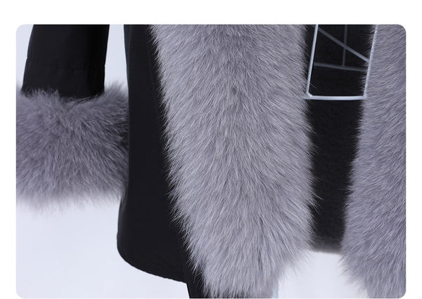 Color 25 Winter Woman Parkas Super Big Removable Real Fox Fur Collar Coats Long Hooded Jacket  -  GeraldBlack.com