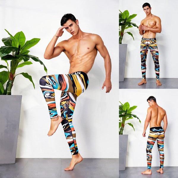 Colorful 3/4 Compression Long Pants Men'S Sports Running Tights Basketball Gym Bodybuilding Skinny Leggings Trousers  -  GeraldBlack.com