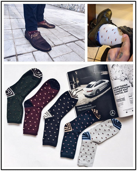 Colorful Cotton Jacquard Art Long Happy Fashion Socks for Men  -  GeraldBlack.com