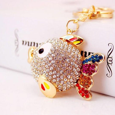 Colorful Crystal Tail Fish Goldfish Keychains for Handbag and Purse - SolaceConnect.com
