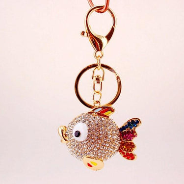 Colorful Crystal Tail Fish Goldfish Keychains for Handbag and Purse - SolaceConnect.com