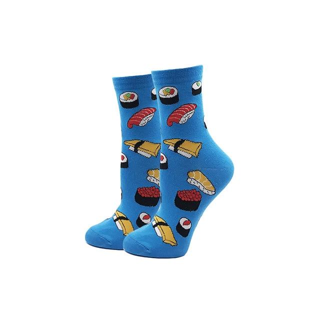 Colorful Cute Funny Happy Kawaii Skull Japanese Christmas Socks for Women Men - SolaceConnect.com