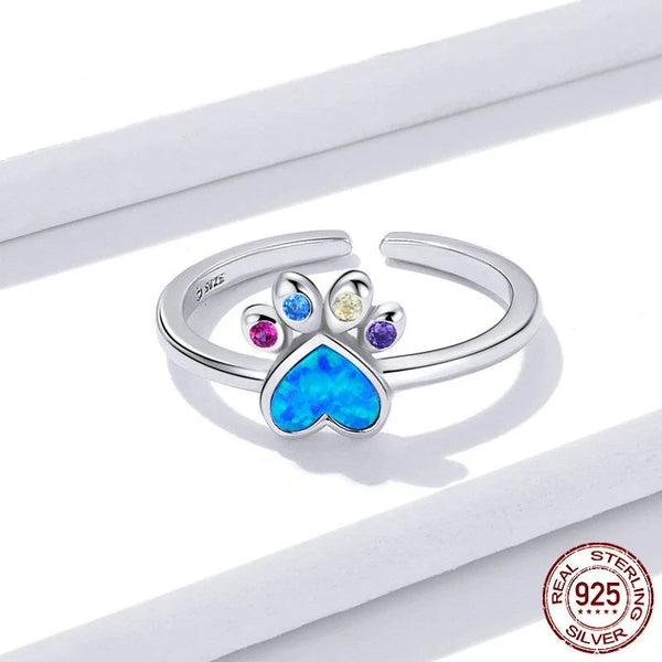 Colorful Dream Crown Blue Stone 925 Sterling Silver Open Adjustable Finger Rings Free Size  -  GeraldBlack.com