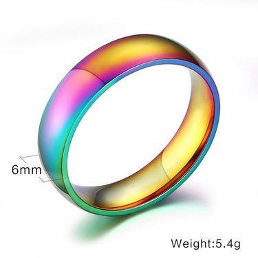 Colorful Rainbow Pride Titanium Stainless Steel Rings for Men Women - SolaceConnect.com