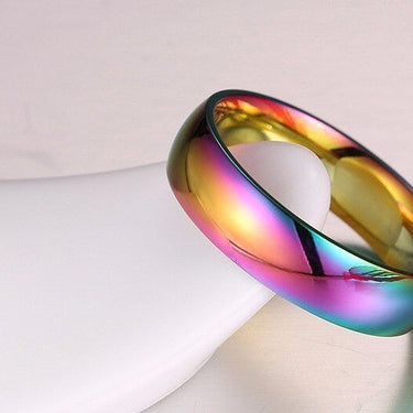Colorful Rainbow Pride Titanium Stainless Steel Rings for Men Women  -  GeraldBlack.com