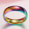 Colorful Rainbow Pride Titanium Stainless Steel Rings for Men Women - SolaceConnect.com