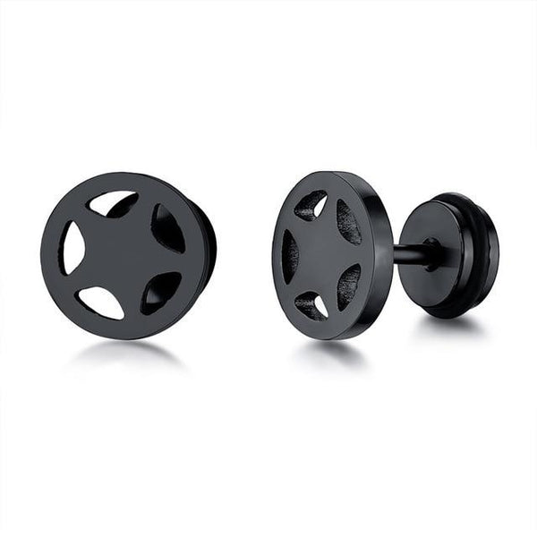 Cool Pentagram Stainless Steel Stud Earrings for Men Available in 5 Colors - SolaceConnect.com