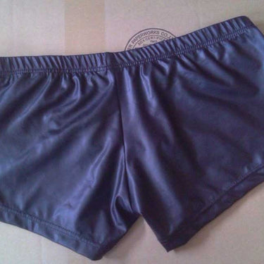 Cool Plus Size Black Nylon Men's Synthetic Faux Leather Boxer Shorts - SolaceConnect.com