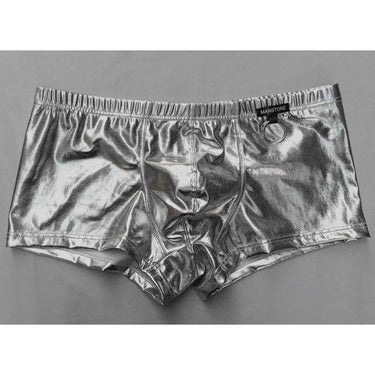 Cool Plus Size Black Nylon Men's Synthetic Faux Leather Boxer Shorts  -  GeraldBlack.com