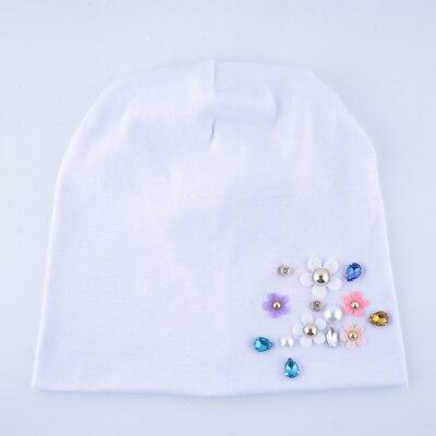 Cotton Beanies Rhinestone Flower Caps for Women - SolaceConnect.com