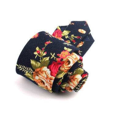 Cotton Formal Floral Printed Skinny Party Neckties for Men Women - SolaceConnect.com