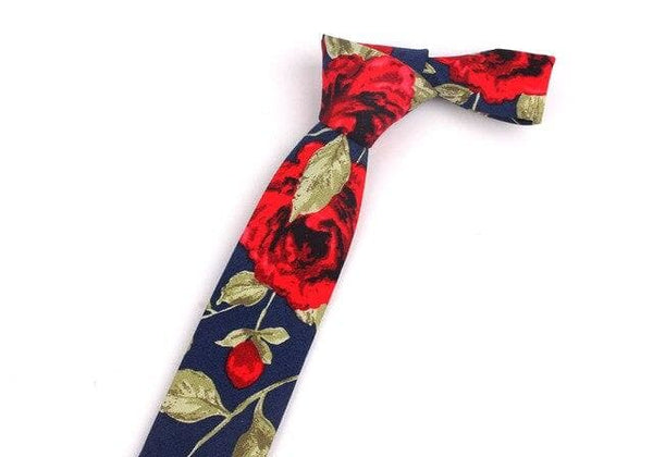 Cotton Formal Floral Printed Skinny Party Neckties for Men Women - SolaceConnect.com