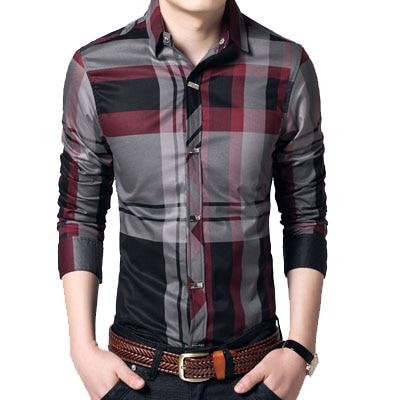 Cotton Long Sleeve Striped Casual and Business Men's Shirt in 4XL Size - SolaceConnect.com
