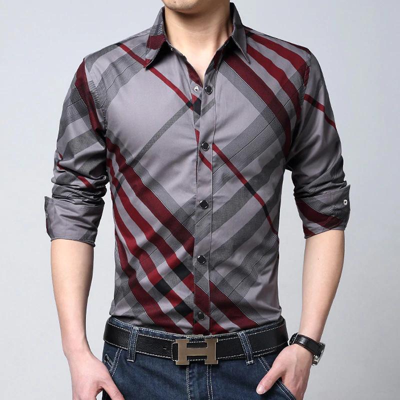 Cotton Long Sleeve Striped Casual and Business Men's Shirt in 4XL Size - SolaceConnect.com