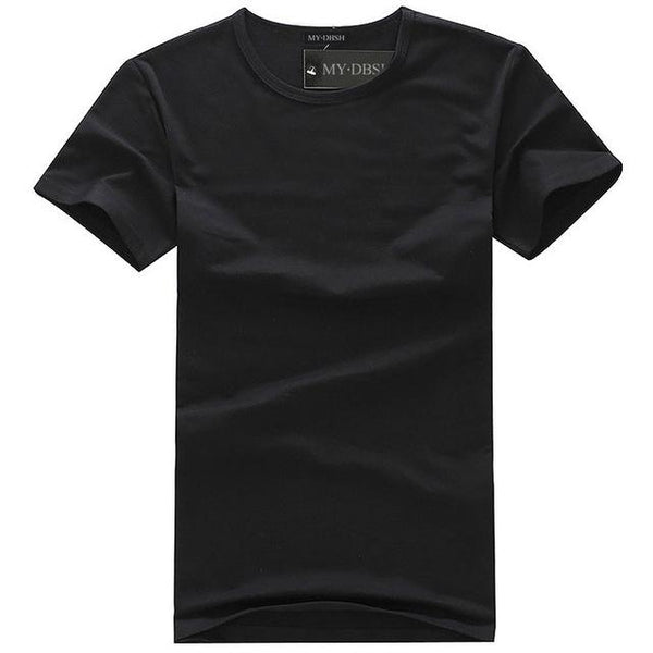 Cotton Stretch Men's O-Neck Short Sleeve Slim Casual T-Shirt - SolaceConnect.com