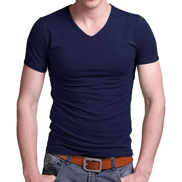 Cotton Stretch Men's O-Neck Short Sleeve Slim Casual T-Shirt  -  GeraldBlack.com