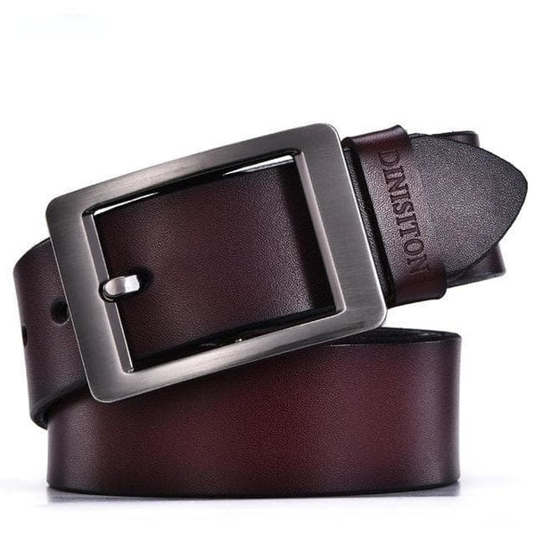 Cowhide Genuine Leather Designer Strap Fancy Belts with Pin Buckle for Men - SolaceConnect.com